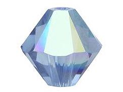 36 6mm Denim Blue AB - Swarovski Faceted Bicone Crystal Beads