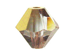 18 Crystal Rosaline Gold -8mm Faceted  Bicone Custom Coated Swarovski Beads 