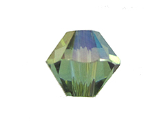 100 Aquamarine Verde - 4mm Faceted Bicone Custom Coated Swarovski Crystals 