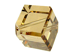 6 Light Colorado Topaz - 8mm Swarovski Faceted Offset Cube