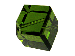 12 Olivine - 6mm Swarovski Faceted Offset Cube
