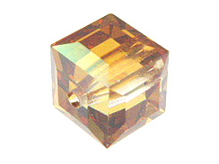 24 Crystal Copper - 4mm Swarovski Faceted Cube Beads