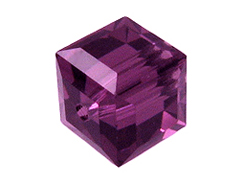 24 Amethyst - 4mm Swarovski Faceted Cube Beads 