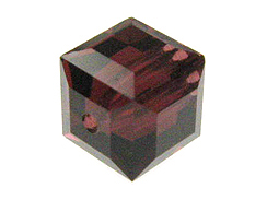 6 Burgundy - 8mm Swarovski Faceted Cube Beads 