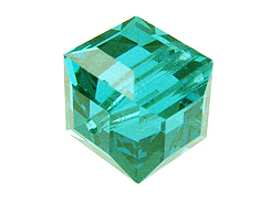 12 Blue Zircon - 6mm Swarovski Faceted Cube Beads