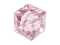 6 Light Amethyst - 8mm Swarovski Faceted Cube Beads 