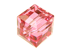 6 Rose - 8mm Swarovski Faceted Cube Beads