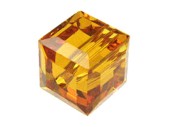 24 Topaz - 4mm Swarovski Faceted Cube Beads