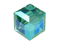 24 Indicolite AB - 4mm Swarovski Faceted Cube Beads 