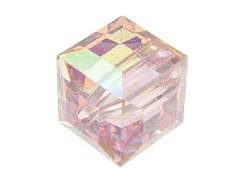 24 Light Amethyst AB - 4mm Swarovski Faceted Cube Beads
