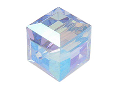 24 Light Sapphire AB - 4mm Swarovski Faceted Cube Beads 