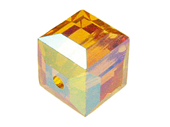 24 Topaz AB - 4mm Swarovski Faceted Cube Beads