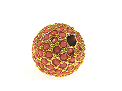 12mm Beadelle Gold-plated Coral Round Resort PavÃ© Bead