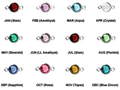 600pc Set of Swarovski/PRECIOSA <b>Silver Plated</b> Birthstone Channel Links 