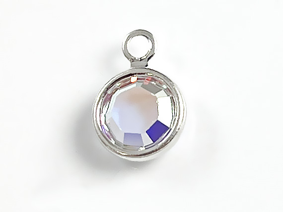 Swarovski Crystal <b>Silver Plated</b> Birthstone Channel Charms - Light Sapphire 250 pcs