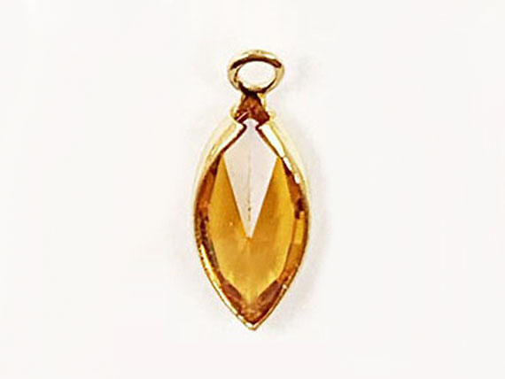Topaz - Austrian Crystal <b>Gold Plated</b> Birthstone Channel Marquis Charms