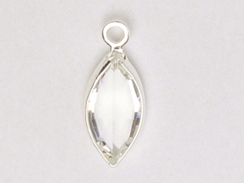 Swarovski Crystal <b>Silver Plated</b> Birthstone Channel Marquis Charms - Crystal