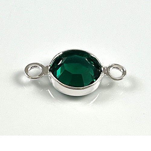 Emerald May Birthstone Swarovski Silver Plated Connectors | Links ...