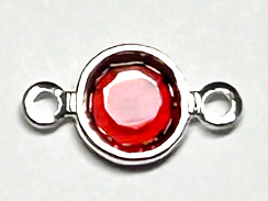 PRECIOSA Crystal <b>Silver Plated</b> Birthstone Channel Links Light Siam