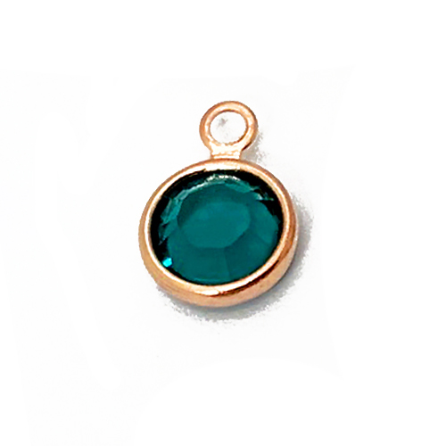 Preciosa Crystal <font color="B76E79">Rose Gold Plated</font> Birthstone Channel Charms - Emerald