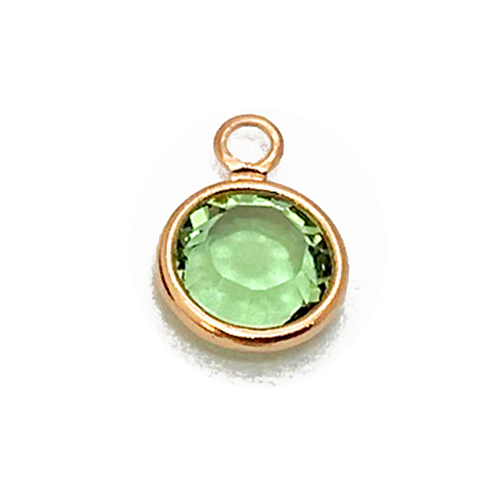 Swarovski Crystal <font color="B76E79">Rose Gold Plated</font> Birthstone Channel Charms - Peridot