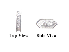 Silver plated 2 Hole Crystal Rhinestone Spacer Beads