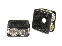 Crystal: 4mm Black Finish Squaredelle - Swarovski