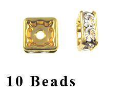 4.5mm Squaredelle Gold plated - Crystal