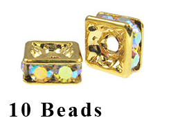 4.5mm Squaredelle Gold plated - Crystal AB