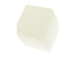 12 White Alabaster - 6mm Swarovski Faceted Offset Cube