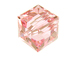 6 Light Rose - 8mm Swarovski Faceted Cube Beads 