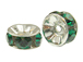 5mm Swarovski Rhinestone Rondelles Silver Plated Emerald