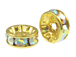 8mm Swarovski Rhinestone Rondelles Gold Plated Crystal Bulk Pack of 144