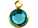 PRECIOSA Crystal Gold Plated Birthstone Channel Charms - Blue Zircon 250 pcs