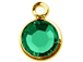 PRECIOSA Crystal Gold Plated Birthstone Channel Charms - Emerald 250 pcs