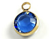 PRECIOSA Crystal Gold Plated Birthstone Channel Charms - Sapphire 250 pcs