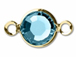 Aquamarine - Swarovski Crystal Gold Plated Birthstone Channel Links, 15 x 9mm