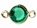 Emerald - Swarovski Crystal Gold Plated Birthstone Channel Links, 15 x 9mm
