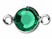 Emerald - Swarovski Crystal Silver Plated Birthstone Channel Links, 15 x 9mm 