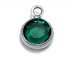 PRECIOSA Crystal Silver Plated Birthstone Channel Charms - Emerald 250 pcs
