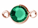 Swarovski Crystal Rose Gold Plated Birthstone Channel Links or Connectors - Emerald