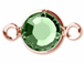 Swarovski Crystal Rose Gold Plated Birthstone Channel Links or Connectors - Peridot