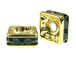 Emerald: 8mm Gold Plated Finish Squaredelle - Swarovski 