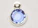 Sapphire - Swarovski Crystal Silver Plated Birthstone Channel Charms, 12 x 9mm