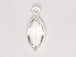 Swarovski Crystal Silver Plated Birthstone Channel Marquis Charms - Crystal