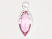 Swarovski Crystal Silver Plated Birthstone Channel Marquis Charms - Rose