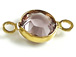 Swarovski Crystal Gold Plated Birthstone Channel Links - Light Amethyst