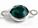 Swarovski Crystal Silver Plated Birthstone Channel Links - Emerald
