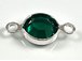 PRECIOSA Crystal Silver Plated Birthstone Channel Links - Emerald