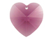 Amethyst - 18x17.5mm Swarovski  Heart Shape Pendant